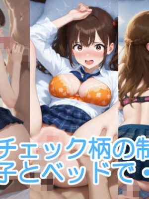 【エロ本屋】青いチェック柄の制服な女の子とベッドで・・・【へびの皮】